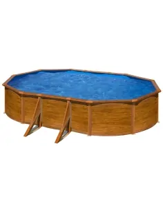 Swimming Pool Gre Starpool Oval Oval Wood Look Height 120 cm