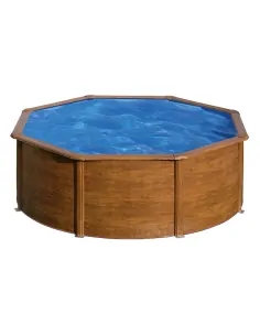 Swimming Pool Gre Starpool Circular Wood Look Height 120 cm