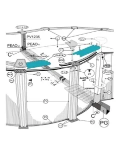 14 Playas 15x91 cm Piscina Gre En Ocho 500x340x120 cm...