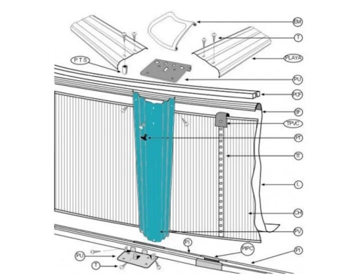 12 Perfiles Verticales 12x119,5 cm Piscina Gre...