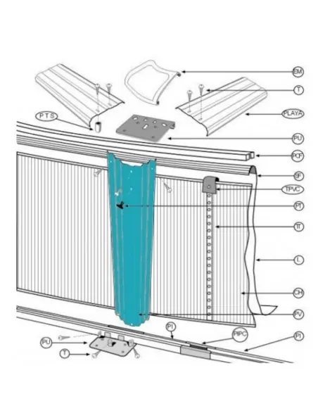 12 Perfiles Verticales 12x119,5 cm Piscina Gre PLV120121195