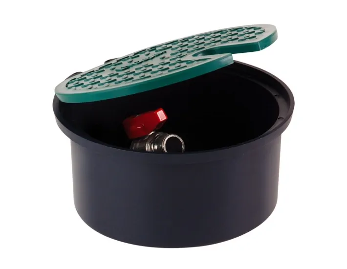 Boîte à vannes circulaire avec vanne pour tuyau