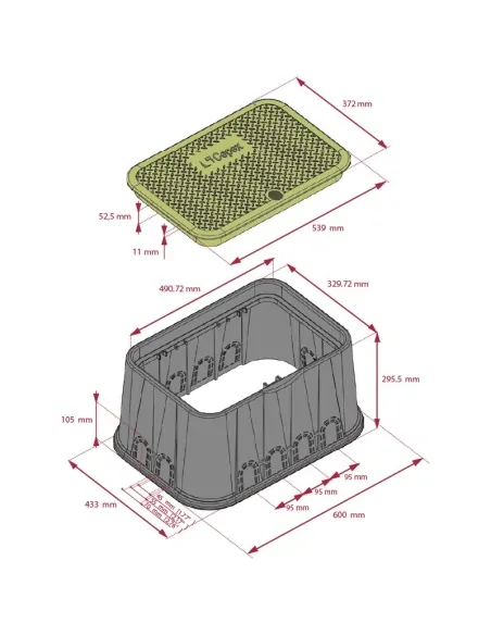 Rechteckiger Einstiegsschacht Cepex mit Schraube