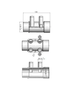 AstralPool 4 Ausgänge Sprudelbadwassersammler 2