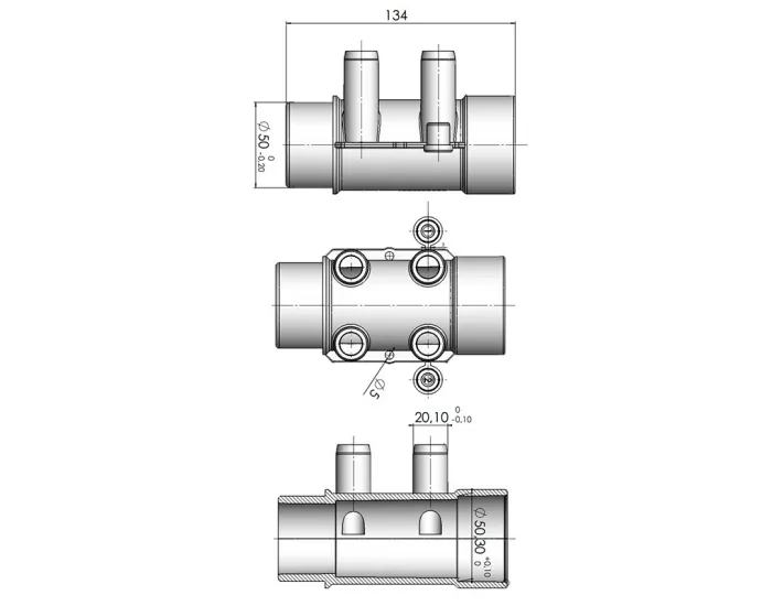 Raccoglitore d'acqua per spa a 4 uscite AstralPool
