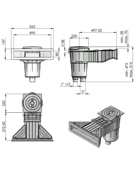 Skimmer Norm beton zwembad AstralPool