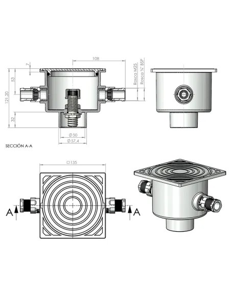 Glue Connection Box Ø50 mm AstralPool