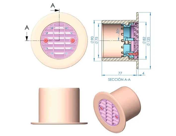 Ugello a spruzzo/aspirante ad alta portata per...