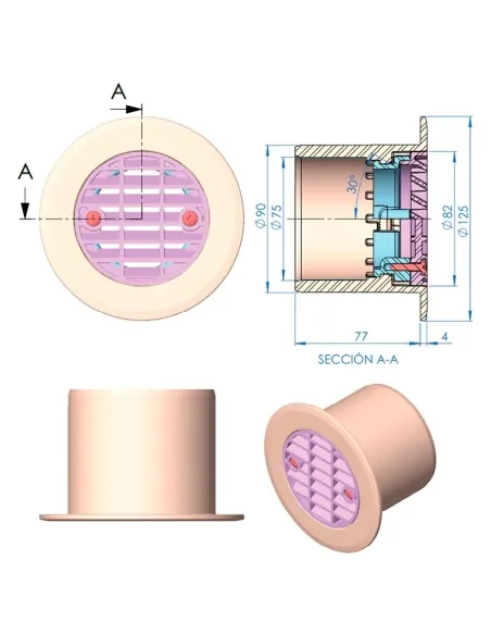 Ugello a spruzzo/aspirante ad alta portata per piscine in cemento AstralPool