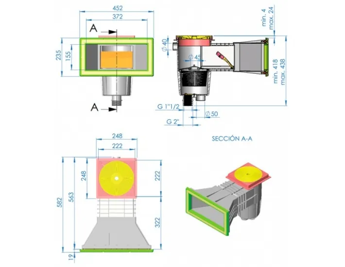 Skimmer mond expansie zwembad met liner en...