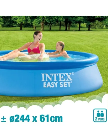 INTEX EASY SET Inflatable Swimming Pool 244X61 w/Scrubber