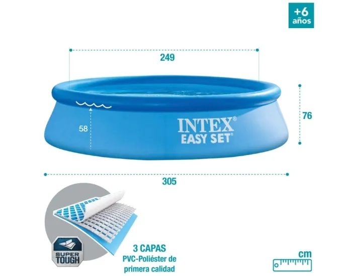 INTEX EASY SET Inflatable Swimming Pool 305X76...