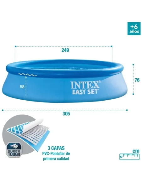 INTEX EASY SET Inflatable Swimming Pool 305X76 w/Scrubber