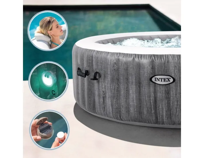 INTEX PureSpa Greywood Deluxe Inflatable Spa 4p...