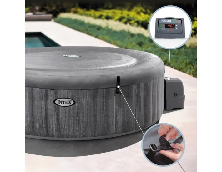 INTEX PureSpa Greywood Deluxe Inflatable Spa 4p...