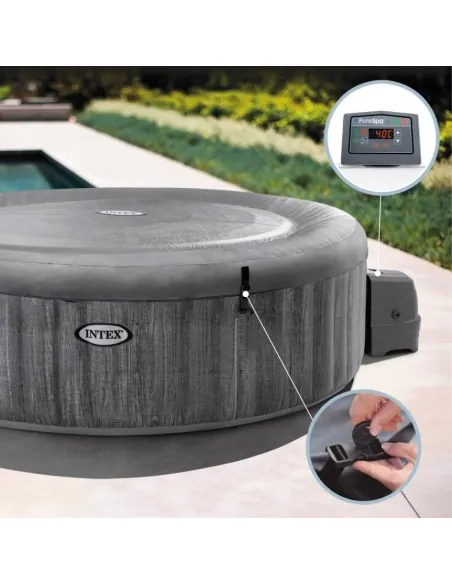 INTEX PureSpa Greywood Deluxe Inflatable Spa 4p 55079