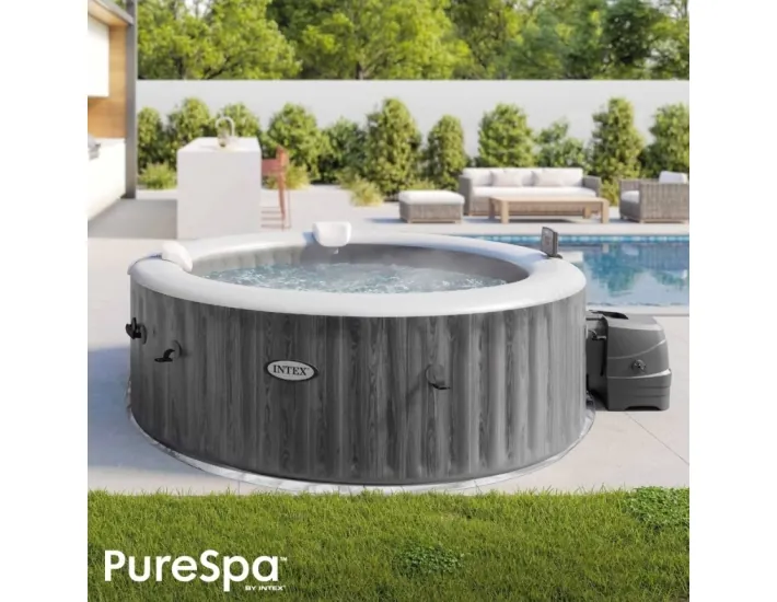 INTEX PureSpa Greywood Deluxe Inflatable Spa 4p...
