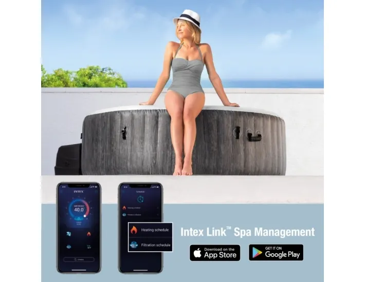 INTEX PureSpa Greywood Deluxe Inflatable Spa 4p...