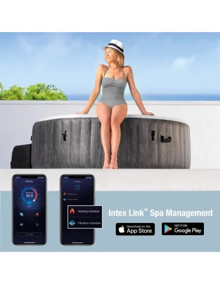 INTEX PureSpa Greywood Deluxe Inflatable Spa 4p 55079