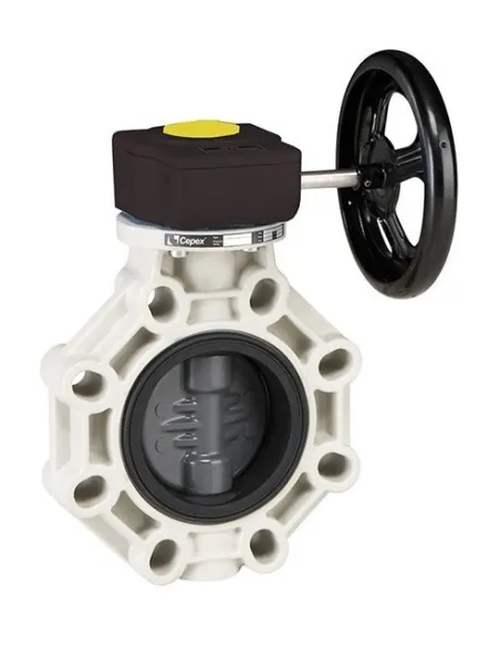 Vlinderklep industriële serie PVC roestvrij staal EPDM stang met reduceer