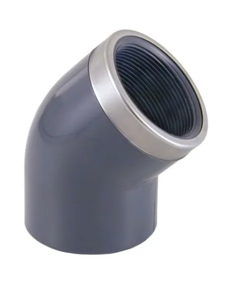 Reinforced Mixed Elbow 45º PVC Glue and Thread