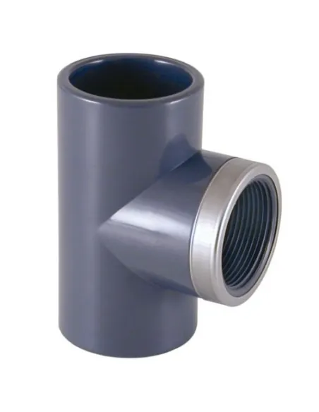 Versterkte gemengde buis 90º PVC gelijmd en met schroefdraad