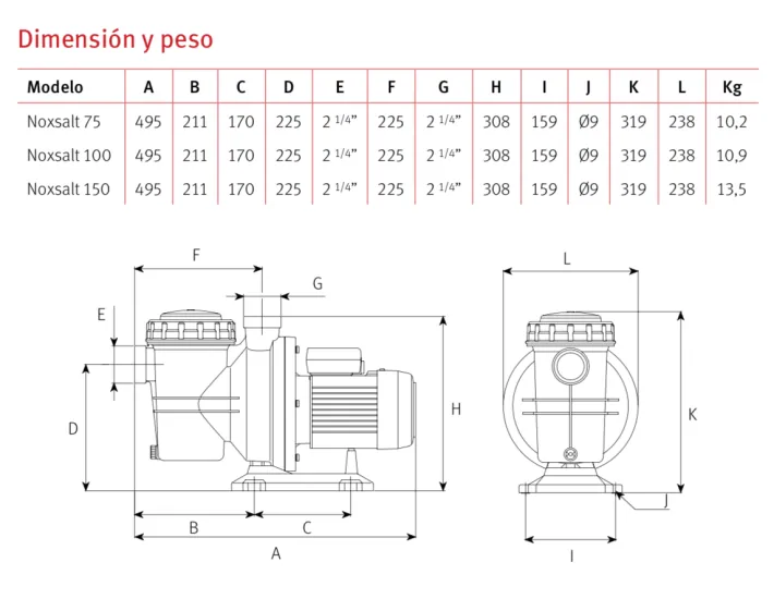 Bomba ESPA NOXSALT para agua de mar