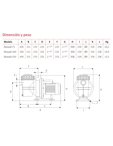 Bomba ESPA NOXSALT para agua de mar