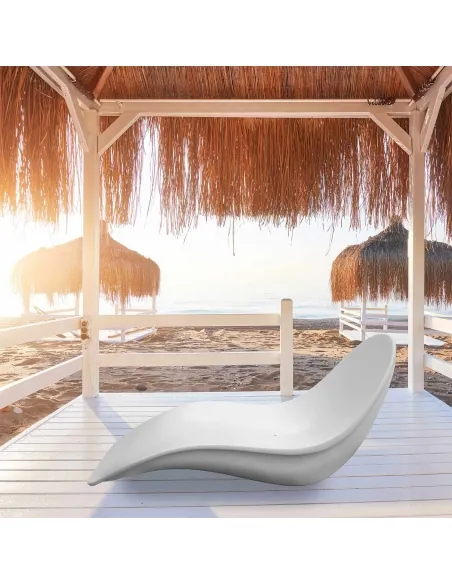 Chaise longue Sined VEGA de Fibre de Vidrio Blanco