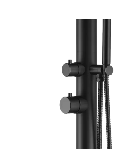 Sined Chia Stainless Steel Black Shower with Shower Mixer and Hand Shower