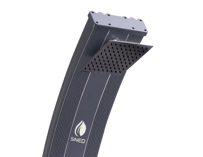 Solardusche Sined Lea Aluminium Grau mit Fußspüler