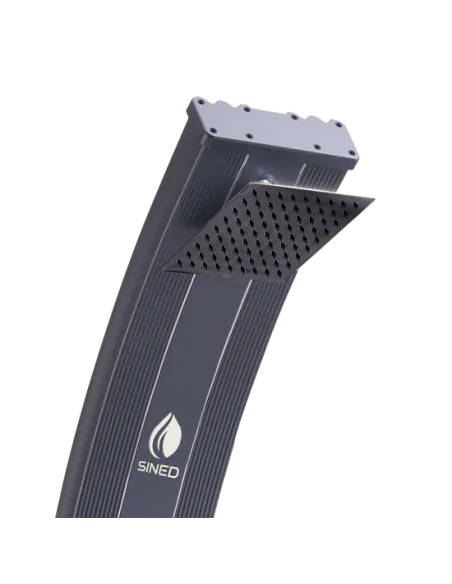 Solardusche Sined Lea Aluminium Grau mit Fußspüler