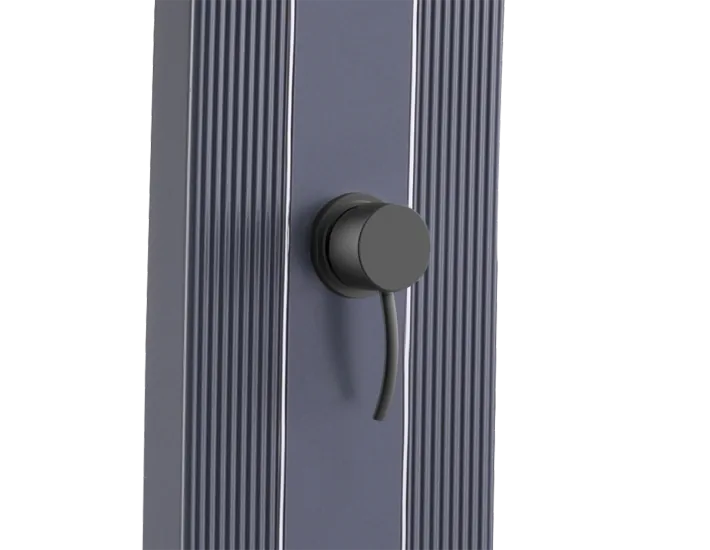 Solardusche Sined Lea Aluminium Grau mit Fußspüler