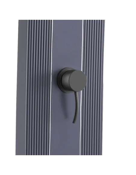 Solardusche Sined Lea Aluminium Grau mit Fußspüler