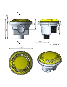 Circular Drain Ø200 MM Antivortex Screen 2
