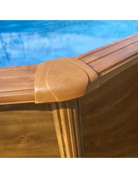 Removable Swimming Pool Gre Pacific Oval Wood Imitation