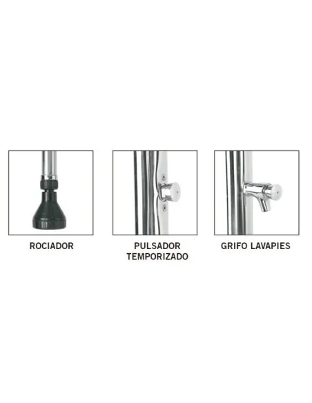 Doccia temporizzata AstralPool con 1 soffione e lavapiedi