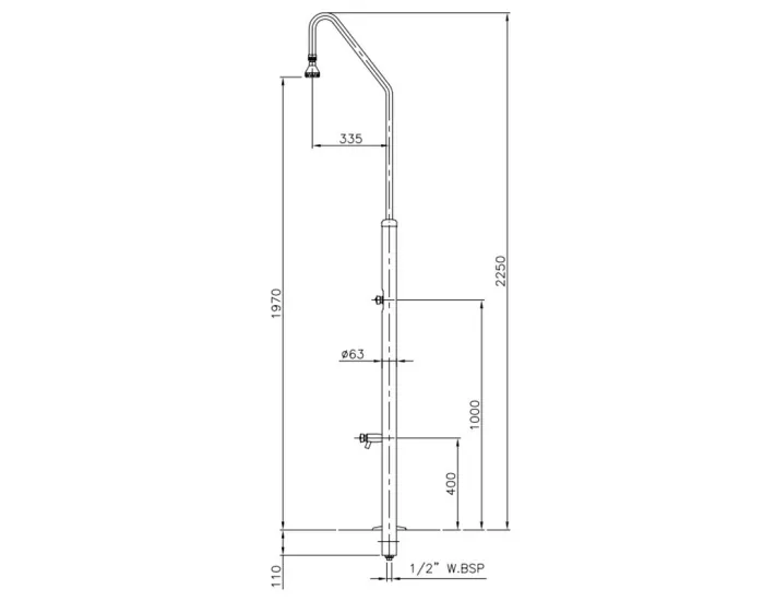 Doccia temporizzata AstralPool con 1 soffione e...