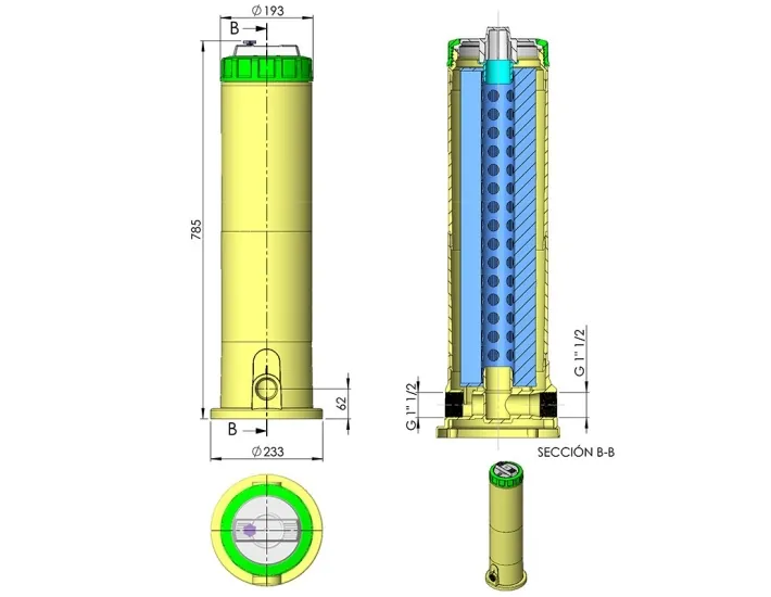 Filtro de cartucho cilíndrico doble 10000 l/h...