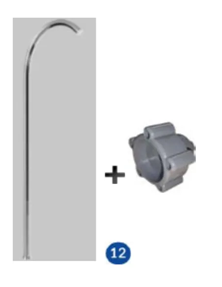 Gre Tubo doccia curvo in acciaio inox SSAL18 YAD7502