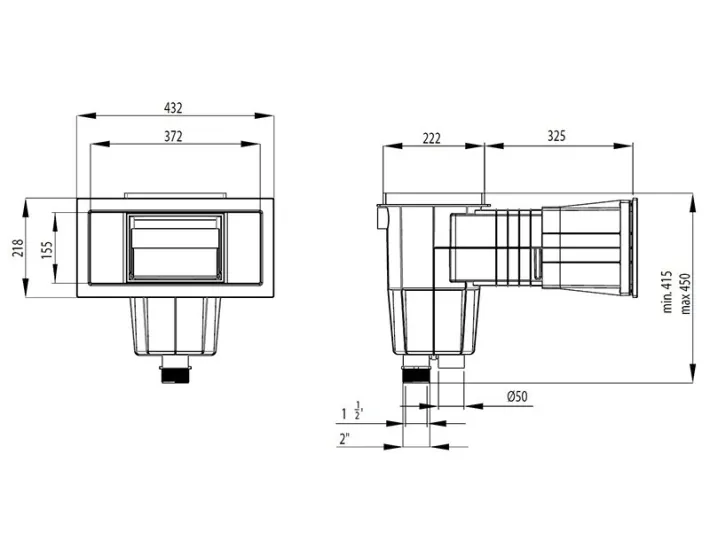 Skimmer Mouth Expansion Square Cover Square...