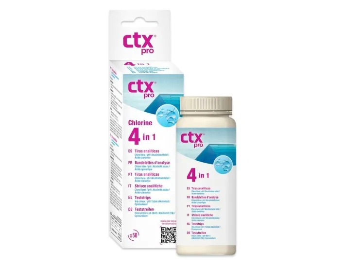 CTX Tiras-teste de cloro grátis 4 em 1
