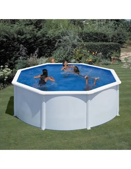 Swimming Pool Gre Fidji Circular Steel Sheet White