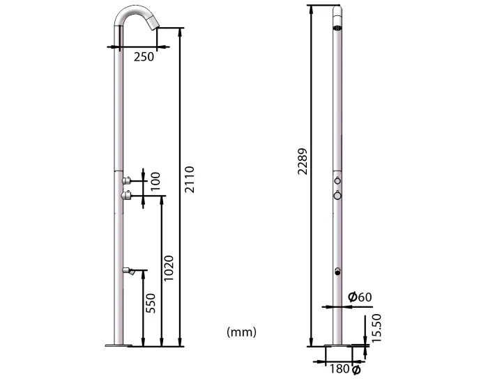 Sined Quartu Rose Gold Chuveiro de Aço...