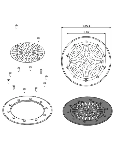 Embellecedor Inox para sumidero 00270 AstralPool