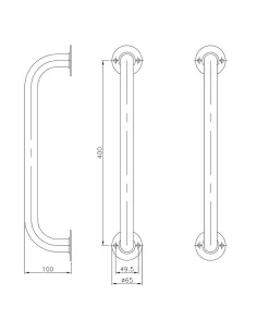 Agarraderas nado contracorriente doble en inox pulido... 2