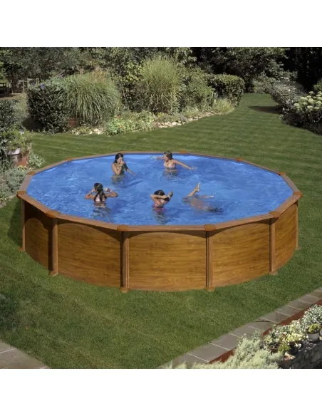 Detachable Swimming Pool Gre Mauritius Circular Wood Imitation