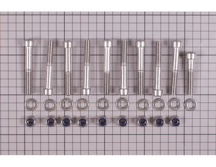 Parafusos de união do pré-filtro da bomba...