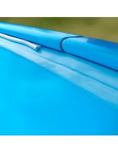Ronde stalen zwembadfolie blauw Gre - Kralensysteem
