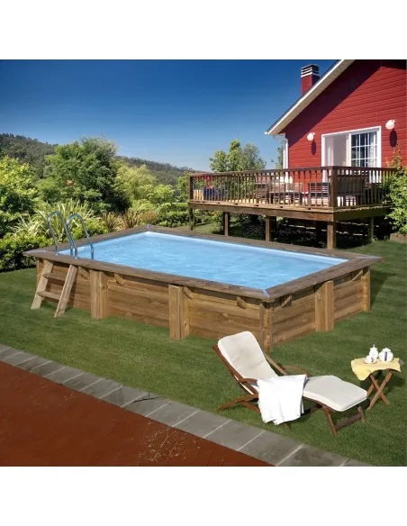 Wooden swimming pool Gre Sunbay Marbella 2 Rectangular 420x270x117